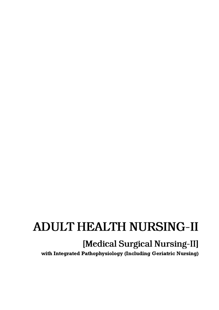 Adult health nursing- 2 bsc – JainPublications