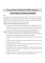 PRACTICAL CUMMULATIVE RECORD BOOK FOR DMLT