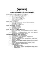 MENTAL HEALTH AND PSYCHIATRIC NURSING FOR GNM